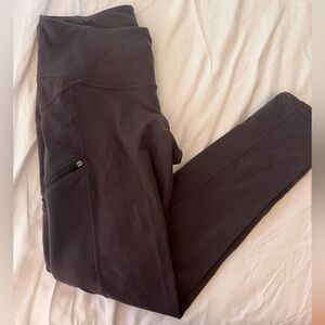 Athleta Purple Leggings with zipper pocket